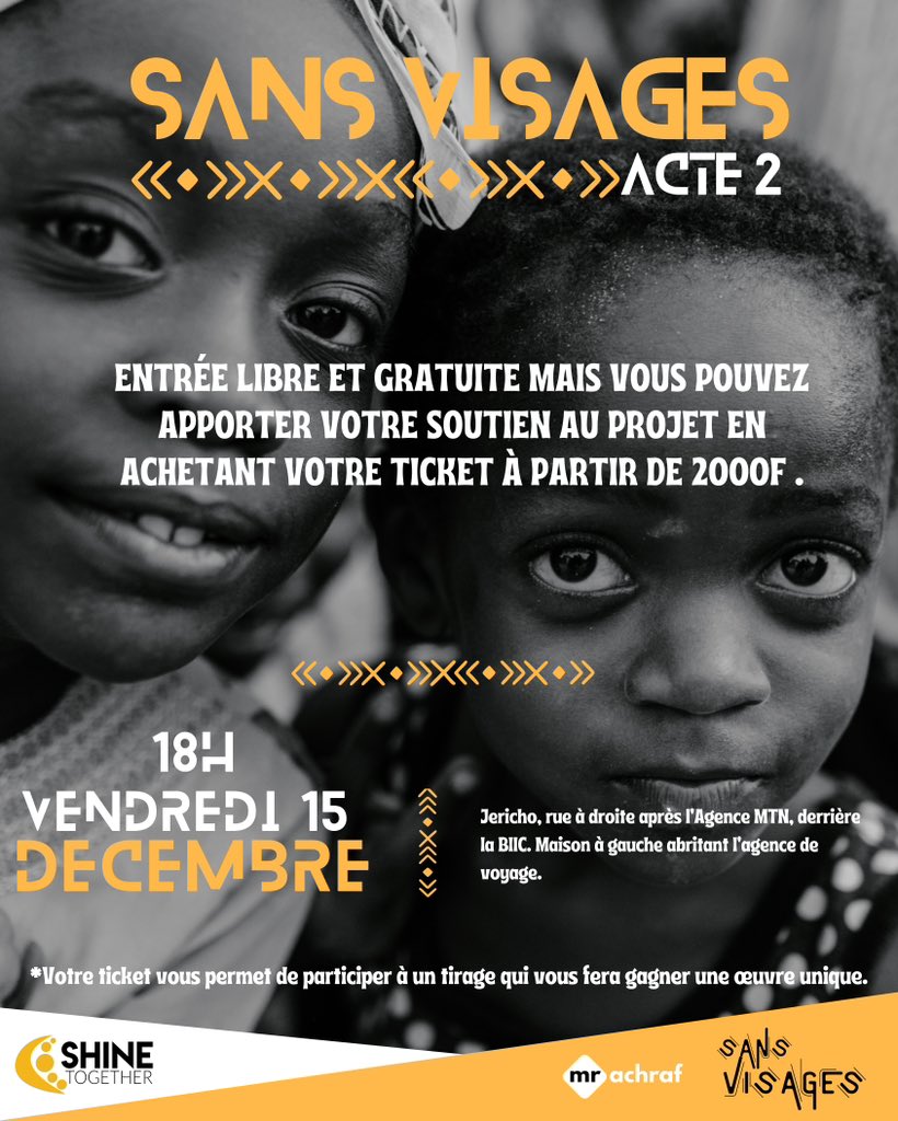 Mr__Achraf's tweet photo. Hello tout le monde.
Je voulais vous informer que c’était déjà possible de prendre les tickets en ligne via ce lien
⬇️⬇️⬇️
https://t.co/zznFTphq3d
La possibilité de le faire directement par momo est toujours valable via ce numéro : 61739683.
Merci 🫶🏾
#SANSVISAGESII https://t.co/W2C0Mjc3Y7