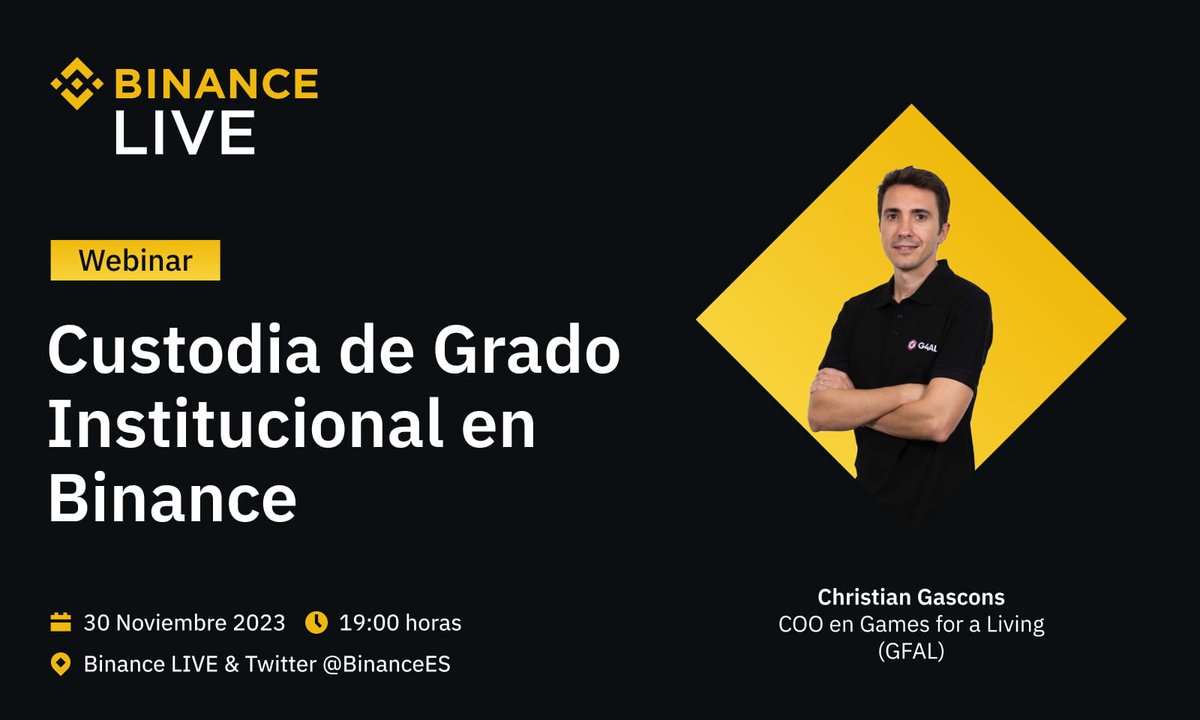 Tomorrow, join our live session with <a href="/BinanceLATAM/">Binance Latinoamérica</a> <a href="/BinanceES/">Binance España</a>. Our Co-Founder <a href="/cgascons/">Christian Gascons</a> will discuss GFAL's updates and the world of advanced crypto management.

A key moment for us in the industry.

Set a reminder: binance.com/es/live/video?…