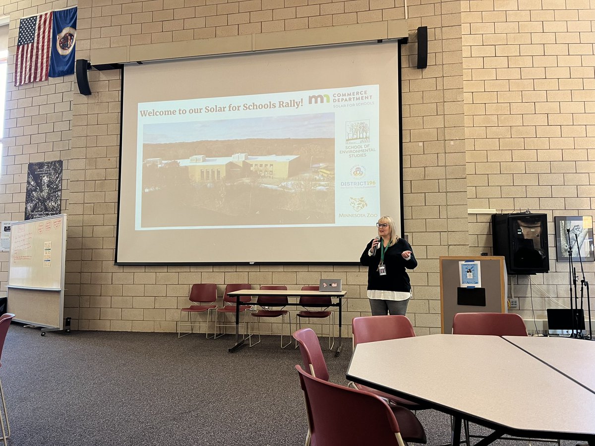 Morrison4MN's tweet photo. Thanks to the students and staff at @SES_MN for hosting a Solar on Schools celebration! Proud to carry the bill with @LucyRehmMN to continue @PattyAcomb ‘s transformational work. Much gratitude to the students for sharing their inspirational projects and world views!☀️🌎 https://t.co/2C3B0mcKKL