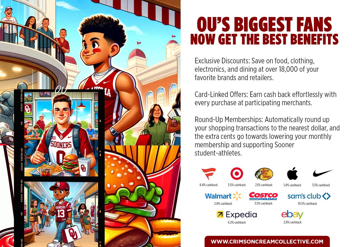 Sooner Nation, who doesn't love discounts at their favorite stores? The post-Thanksgiving sales may be over, but the savings continue year-round for <a href="/CrimsonCreamNIL/">Crimson & Cream</a> members! Sign up as a monthly member unlock exclusive discounts &amp; benefits today at …fundraisingsolutions.referralrock.com/l/1REEDDEQUAS8…
🏈