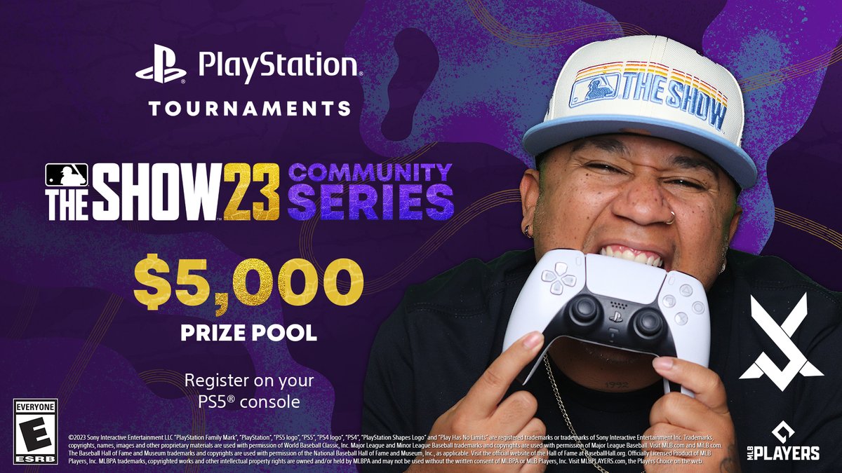 MLBTheShow's tweet photo. You've still got time to register on your PS5 to play in JXGaming's MLB The Show 23 Community Series before the qualifiers end!

Each day you can enter qualifiers until they end on 12/2. Win any bracket and you are one step closer to your slice of the $5,000 prize pool. Then bring your best All-LATAM team build to the tournament on 12/9.

The top 8 make it to the Finals on 12/10.

#MLBTheShow