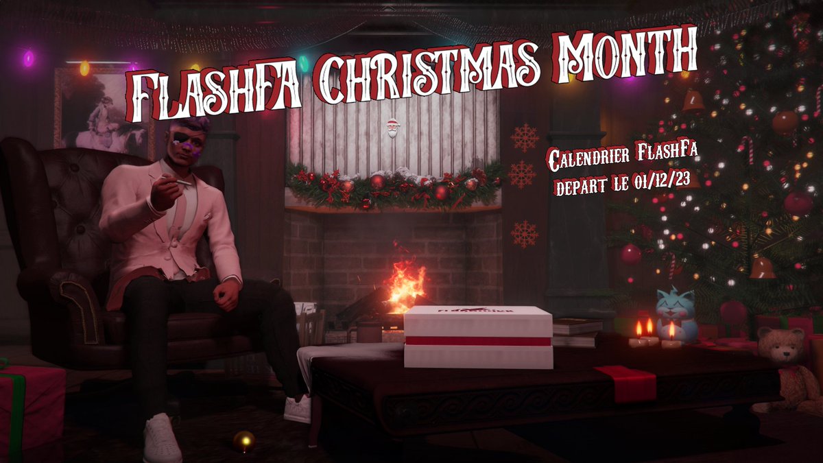Bientôt Noël ! 🎅
En cette occasion un calendrier de l'avent est mis en place !
Connectez vous chaque jour à partir du 1 décembre sur le serveur pour en profiter ! 

Cordialement, l'équipe Flash FA. 🎄