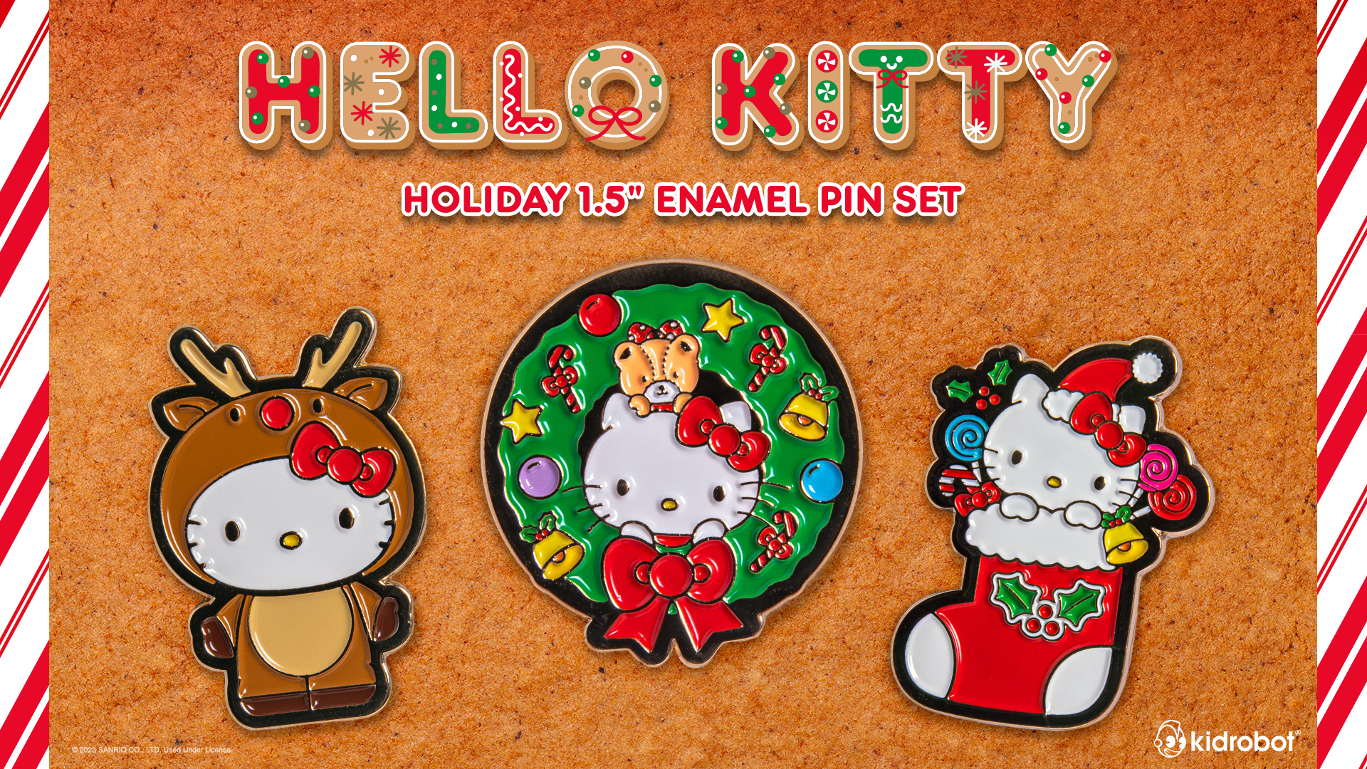 Kidrobot Hello Kitty Happy Holidays Pin Set