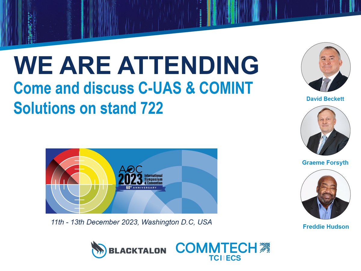We are delighted to announce that we will be attending AOC Washington from 11-13 December '23. Please pop by and visit us on stand 722. 
For further information please contact us: tcibr.com/contact-us/ or register to attend at: crows.org/mpage/2023Regi… #crows2023 #CUAS #datalink