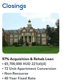 ManageAffordabl's tweet photo. The HUD 223(f) program continues to offer minimum leverage of 85-90% LTV, with rates in the 3%s fixed for 35 years for multifamily assets nationwide. Cash out is also available up to 80% LTV. https://t.co/UB8QfLOTC0