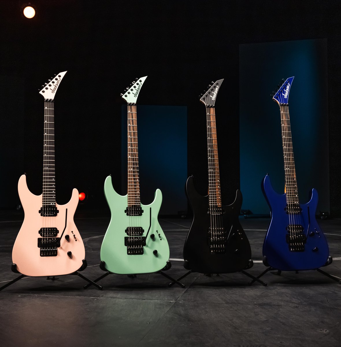 Designed with standout style in mind, the American Series Virtuoso comes in Mystic Blue, Satin Black, Satin Shell Pink and Specific Ocean with color matched headstocks. See more: bit.ly/3RhuIFH