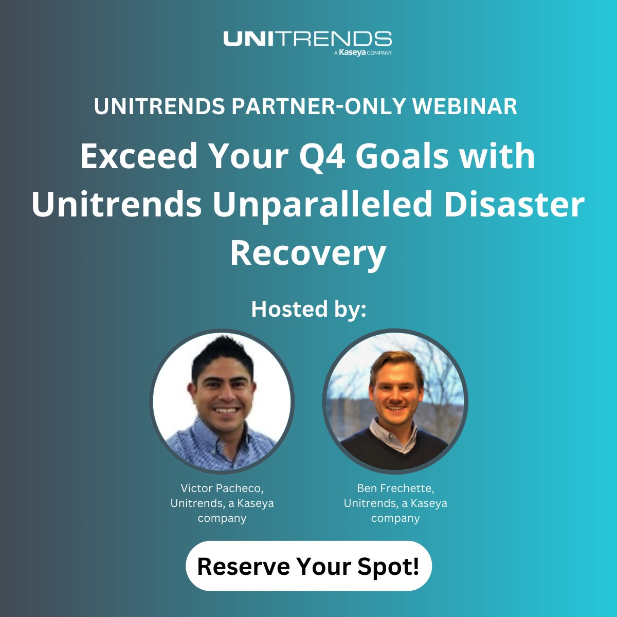 Climb_CS's tweet image. Join Unitrends&apos; exclusive partner webinar on Dec 6th at 10 am (ET)
 
Register now ➡ ow.ly/vOv950Qc6P4

#unitrends #partnerwebinar #disasterrecovery #DR #climbwithus