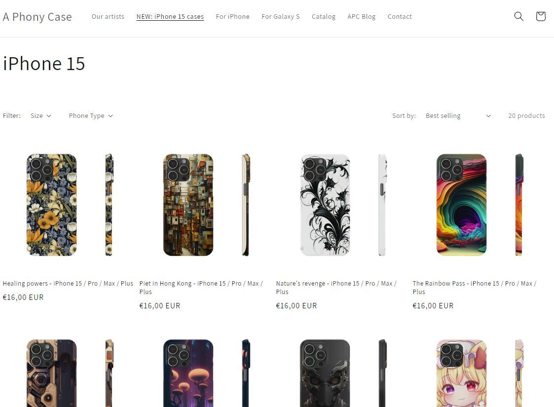 APhonyCase's tweet photo. Almost all of our cases are now available for iPhone 15 / Pro / Plus / Pro Max, still at a decent price! Checkout the dedicated collection at https://t.co/PYxjZat2e0 
#aphonycase #phonecase #iphone #iphone15 #artist #art https://t.co/ftaws7S5E6