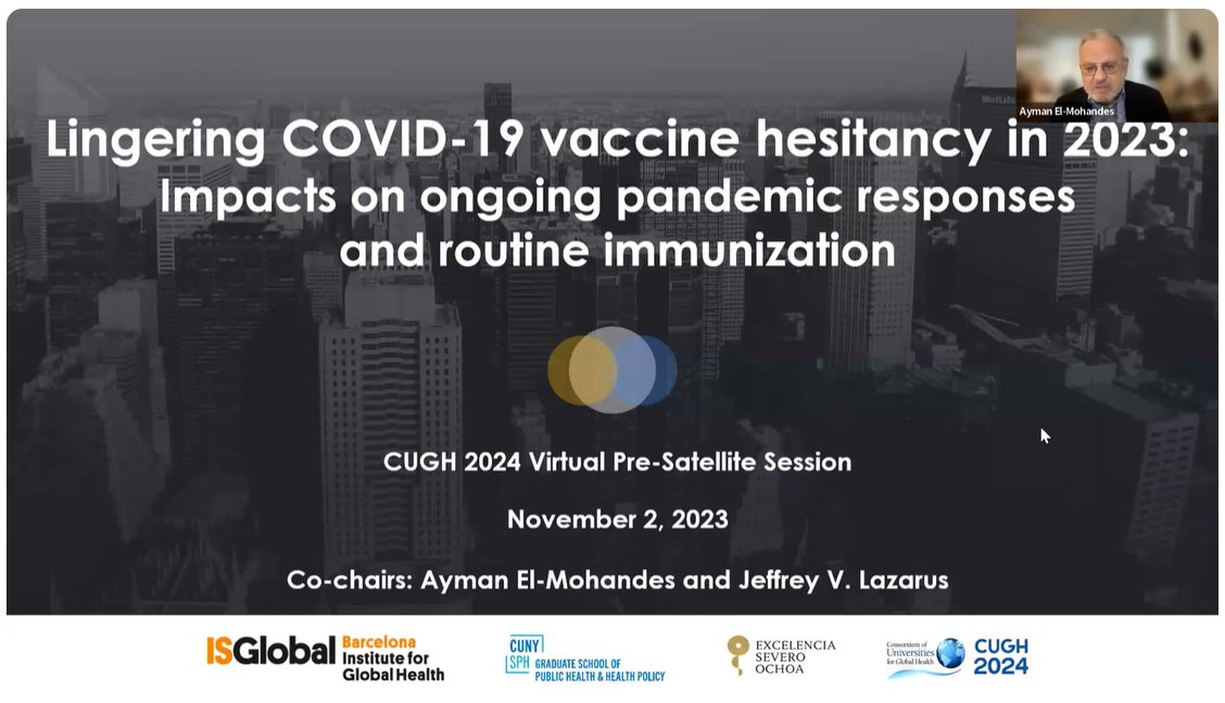 💉 Couldn't attend the #SeveroOchoa Workshop and the #CUGH2023 Virtual Global Health Week Satellite Session on COVID-19 #VaccineHesitancy and its impacts on pandemic responses and routine immunisation?

Watch now the video:

🎥 youtube.com/watch?v=uWrtBC…

#COVIDconsensus @JVLazarus