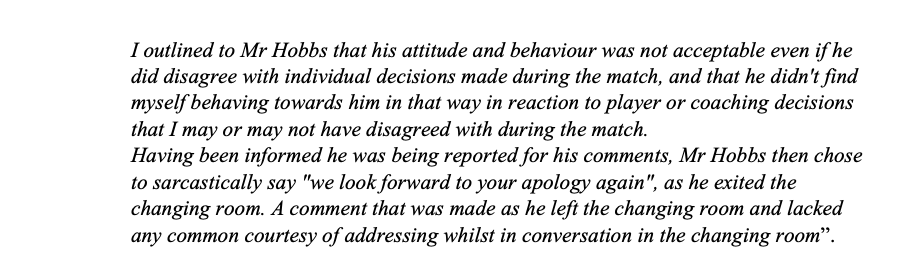 AA_Richards's tweet photo. Anthony Taylor's report on the incident with Wolves sporting director Matt Hobbs after the draw with Newcastle.

Also, according to assistant ref Adam Nunn, when Taylor initially asked Hobbs who he was, he replied "Just a fan!" - Hobbs didn't dispute the charges. #WWFC https://t.co/bYdXfwMEXJ