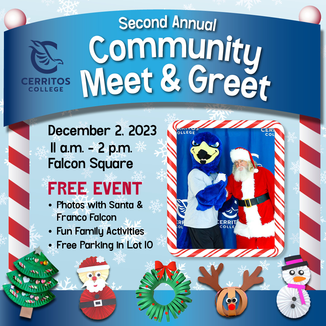 T-minus 3 days until our Community Meet and Greet is this Saturday, 11 a.m. - 2 p.m.! Free photos with Santa and Franco Falcon, a ceramics performance, music, arts & crafts, games, and more!