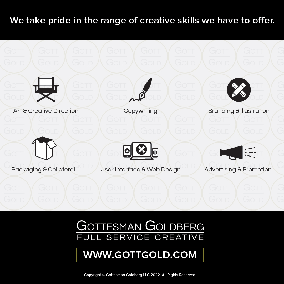 GottGold's tweet photo. Actively providing effective solutions — in advertising, marketing, and design — across a range of verticals and media, for the creative challenges of others.

https://t.co/GzcqzkweWc https://t.co/fFyA6FxbKh