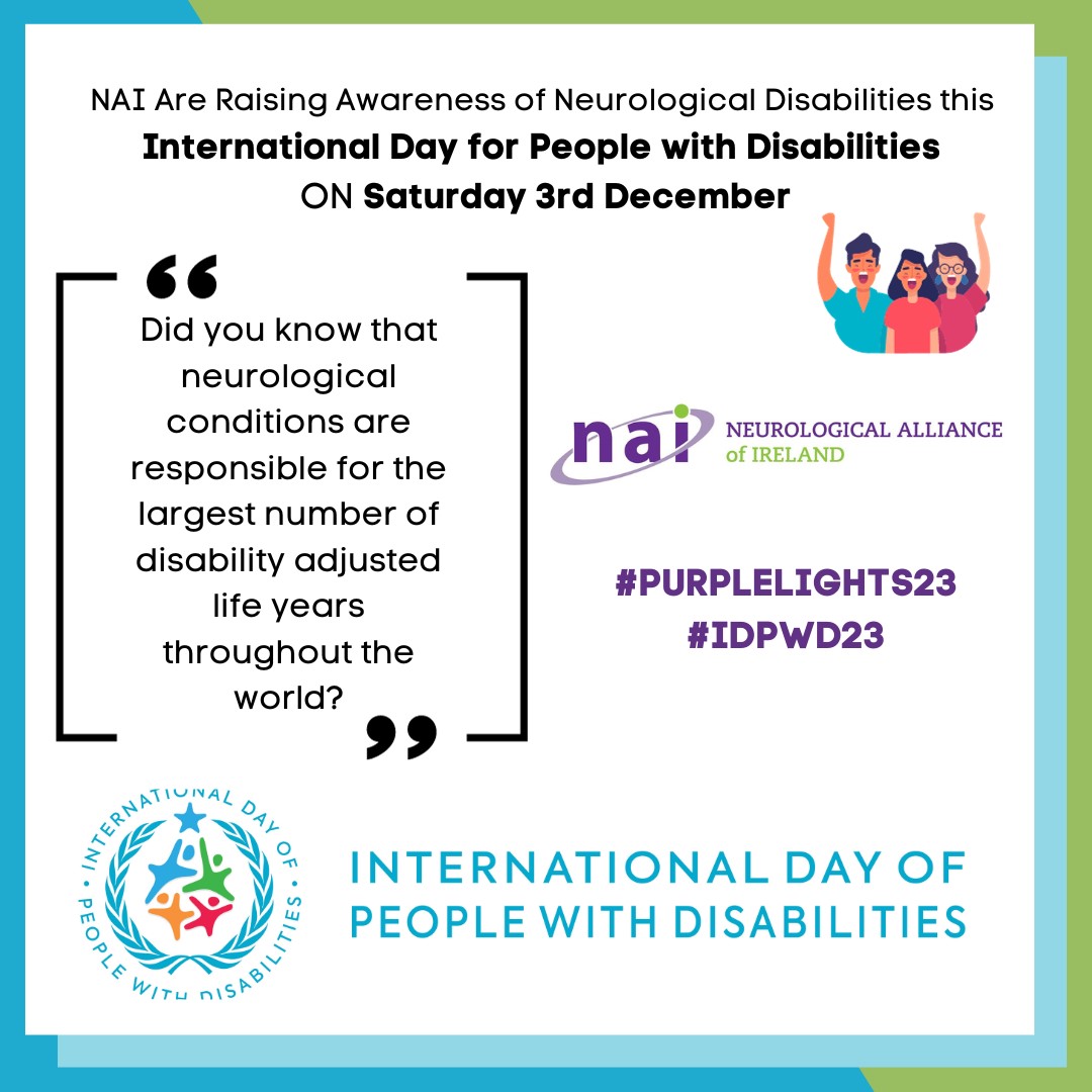 Did you know that neurological conditions are responsible for the largest number of disability adjusted life years throughout the world? 
On Sat Dec 3rd: International Day for People with Disabilities, we are raising awareness of neurological disabilities #IDPWD23 #PurpleLights23