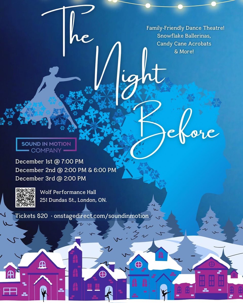 This weekend we welcome Sound In Motion for their annual holiday show The Night Before! Get your tickets! buff.ly/3UpaKr5