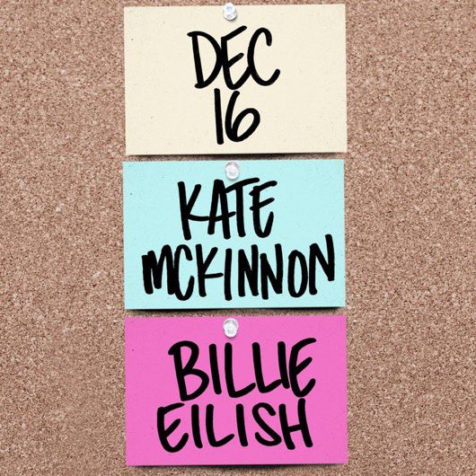 billieeilishtrs's tweet photo. Billie via her Instagram! 🤍 

'i’m baaaaaack :PPP @nbcsnl see u on the 16th 🎀' https://t.co/M7Z2YzBU8Q