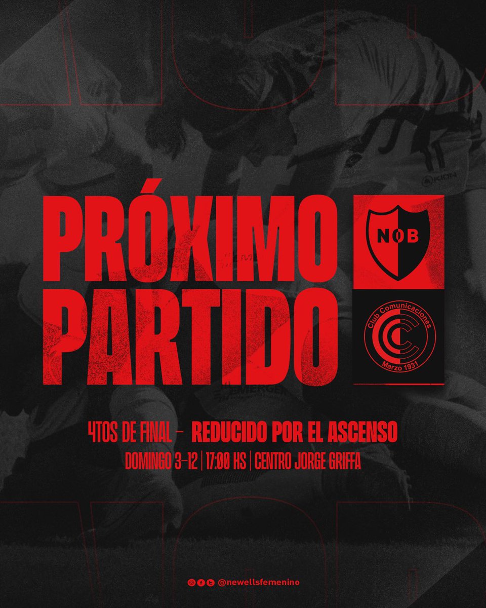 NewellsFem's tweet photo. ¡VAMOS POR EL ASCENSO!

Este domingo desde las 17 horas, recibimos a Comunicaciones por los cuartos de final del reducido.

🎟️ Entrada libre y gratuita

#TodasJuntas
#VamosNewells❤️🖤 https://t.co/ifl1BcSmce