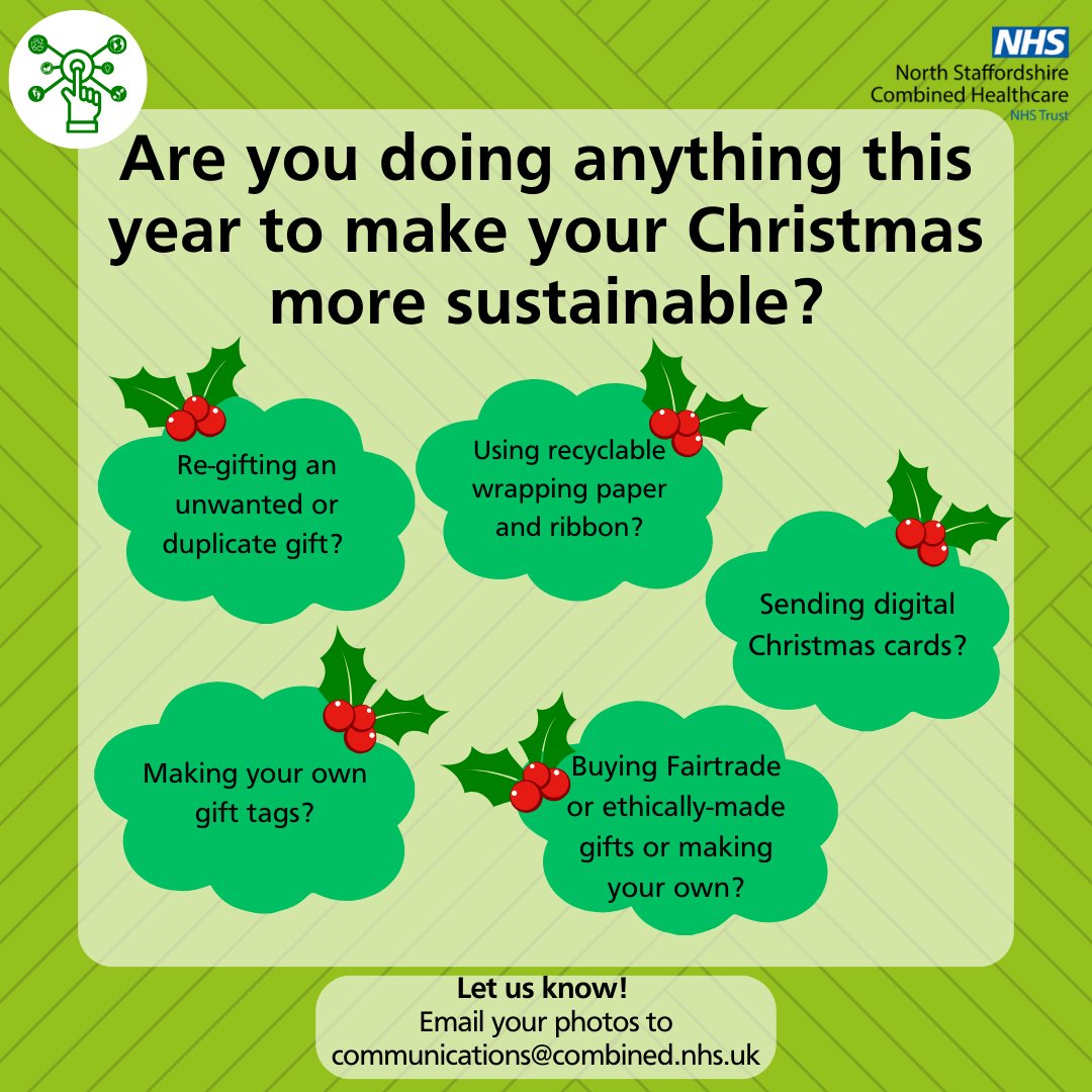 CombinedNHS's tweet photo. It's almost December and next Thursday as part of our Go Green, Go Digital sustainability awareness week will highlight ways to make the festive period more sustainable!

#GoGreenGoDigital https://t.co/zIh5qGyohG
