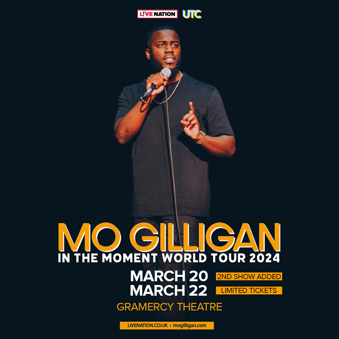 #Announced 🎤 Mo Gilligan has added a 2nd show on March 20th! Presale begins on Thursday at 10AM (code: BACKSTAGE), and tickets go on sale to the general public on Friday at 10AM. 🎫 livemu.sc/3N1Vhwb