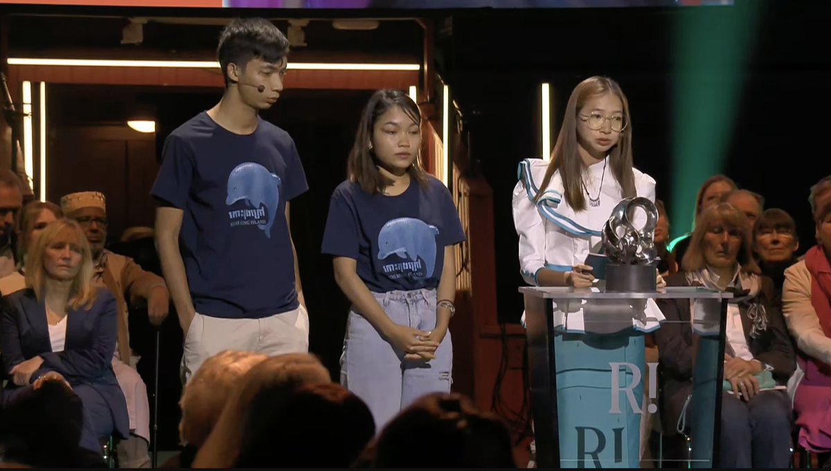 'To the government of 🇰🇭: For the new generation of Cambodians, being sent to prison for protecting our natural resources is nothing we are ashamed of. It is not going to discourage us from fulfilling our dreams,' says 2023 #RightLivelihood Laureate @CambodiaMother.