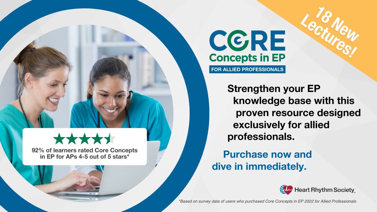 HRSonline's tweet photo. ATTN APs!
Get your hands on the latest #CoreConceptsinEP for #AlliedProfessionals, now with 18 new #ondemand didactic lectures, user interface upgrades & interactive knowledge checks. Developed exclusively with APs in mind.
BUY NOW > https://t.co/dVm1BrqS4b
#Epeeps #MedEd https://t.co/CE2EFxZjTl