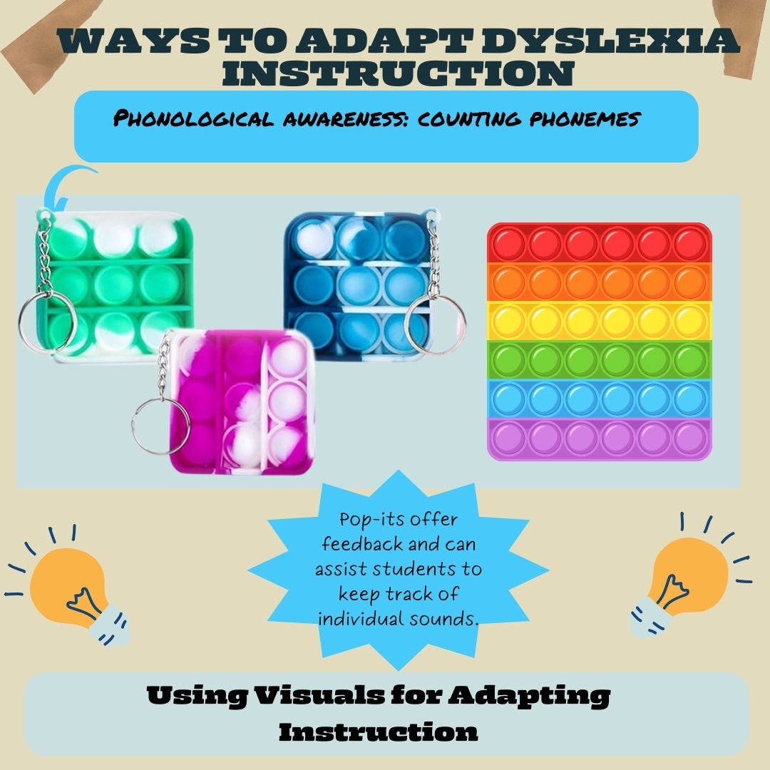 HDyslexia's tweet image. More cool ideas for #Dyslexia instruction and adaptations: pop-its for counting phonemes, paint trays, and visual graphics. #Multisensory AND #InteractiveFun while learning about syllables and phonemes!  Shout out to our @JasmineOgega for these gorgeous graphics!