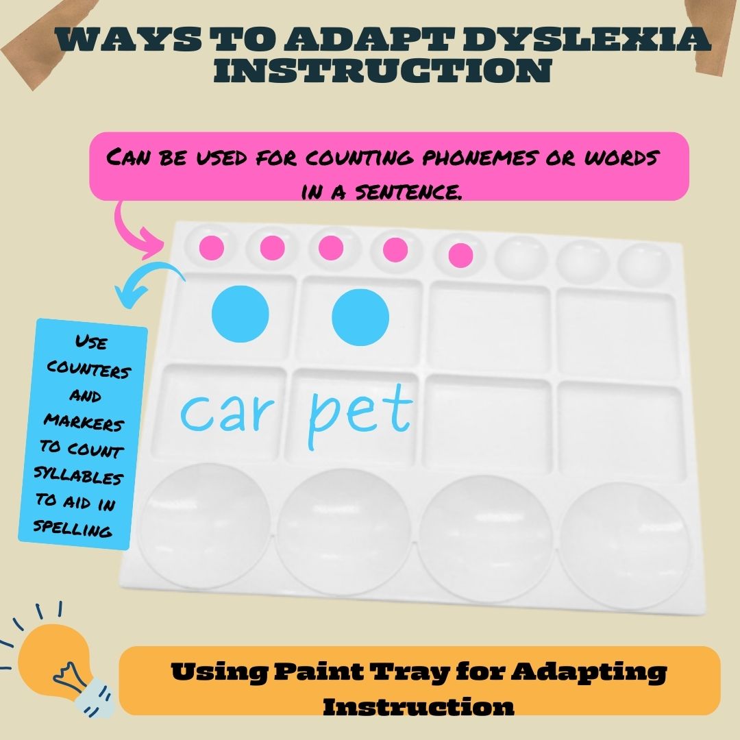 HDyslexia's tweet image. More cool ideas for #Dyslexia instruction and adaptations: pop-its for counting phonemes, paint trays, and visual graphics. #Multisensory AND #InteractiveFun while learning about syllables and phonemes!  Shout out to our @JasmineOgega for these gorgeous graphics!
