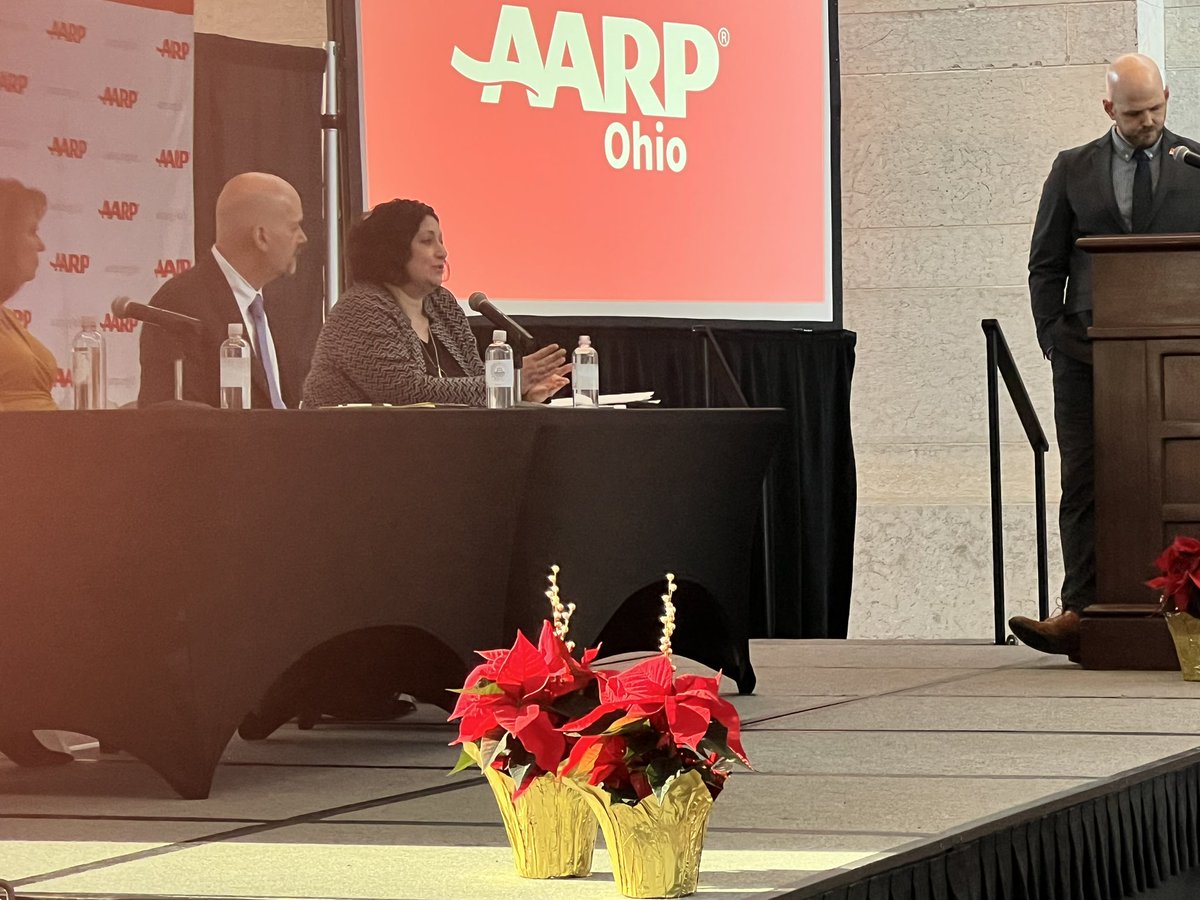AARPOhio's tweet photo. “It’s really important to think about how we can create policies that are flexible enough to help all of the different kinds of family caregivers- whether multiple siblings, family members in different states, and different work hours for example. “ @HestonMullins https://t.co/4SEb2nnndw