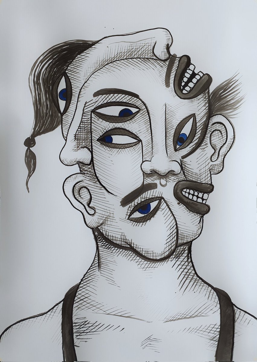 jctassarac's tweet photo. Twisted People - Blue.
(50x70.5cm.) tinta sobre papel.
 #drawingart #drawing https://t.co/V3EyQ7qqMe