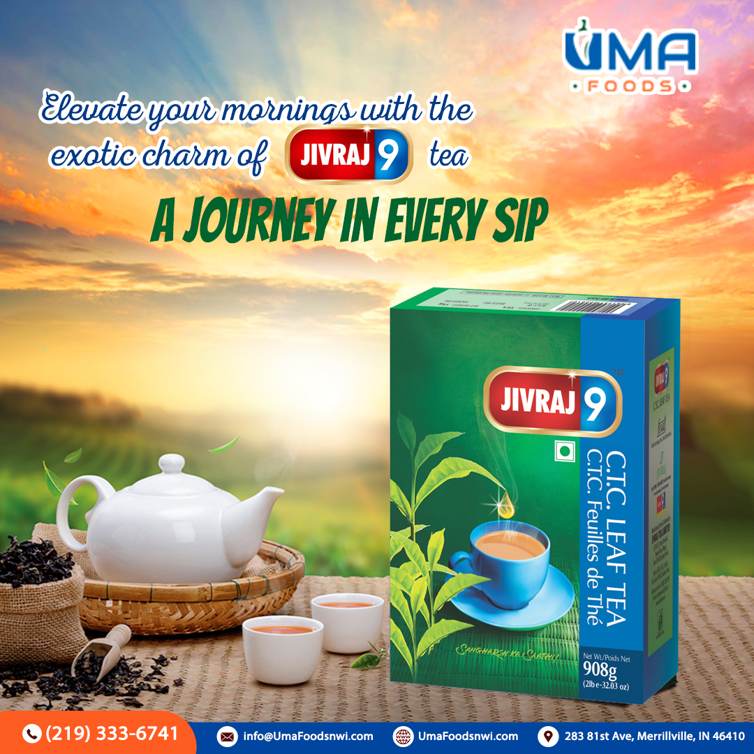 Discover the exotic charm of Jivraj 9 tea—a journey in every sip. Elevate your mornings! Shop now at #UMAFoods for a delightful experience. ☕

#Jivraj9Tea #Jivraj9 #tealovers #tealover #greentea #groceryshopping #groceries #indiangrocerystore #indiangroceries