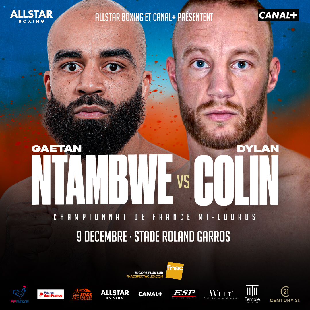🏆 Championnat de France Mi-Lourds
🥊 Gaetan Ntambwe 🆚 Dylan Colin
📅 9 Décembre 2023
🏟 Stade Roland-Garros
🎟 allstarboxing.francebillet.com
📺 Canal +
📱 #AllStarBoxingFR #YokaMerhy #NtambweColin #boxe #boxing