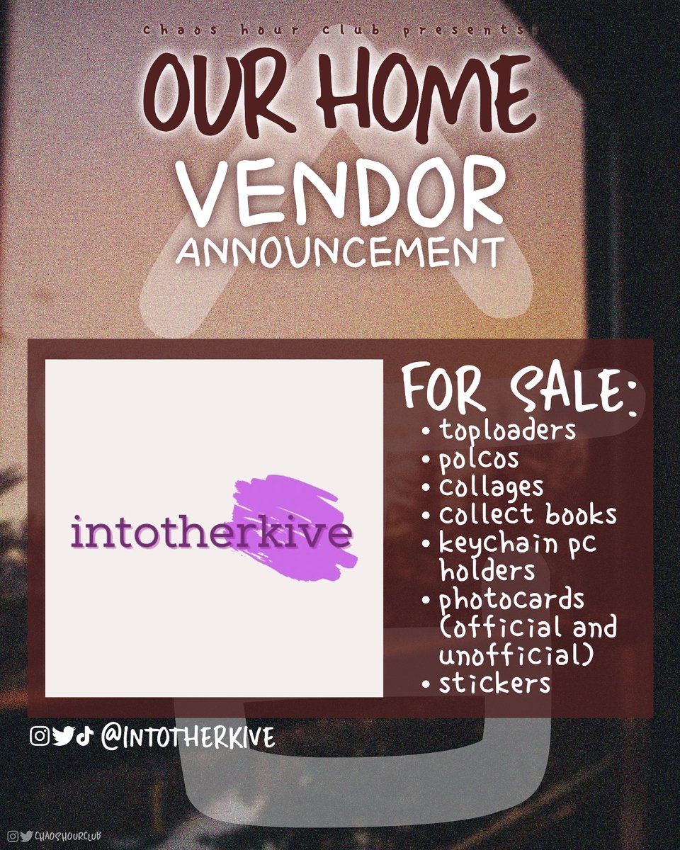 Our Home 숩 Event Vendors! 

We are excited to have <a href="/rosebluegem/">jaz ੈ✩‧₊</a> and <a href="/intotherkive/">intotherkive</a> at our event! 

See you on Saturday!