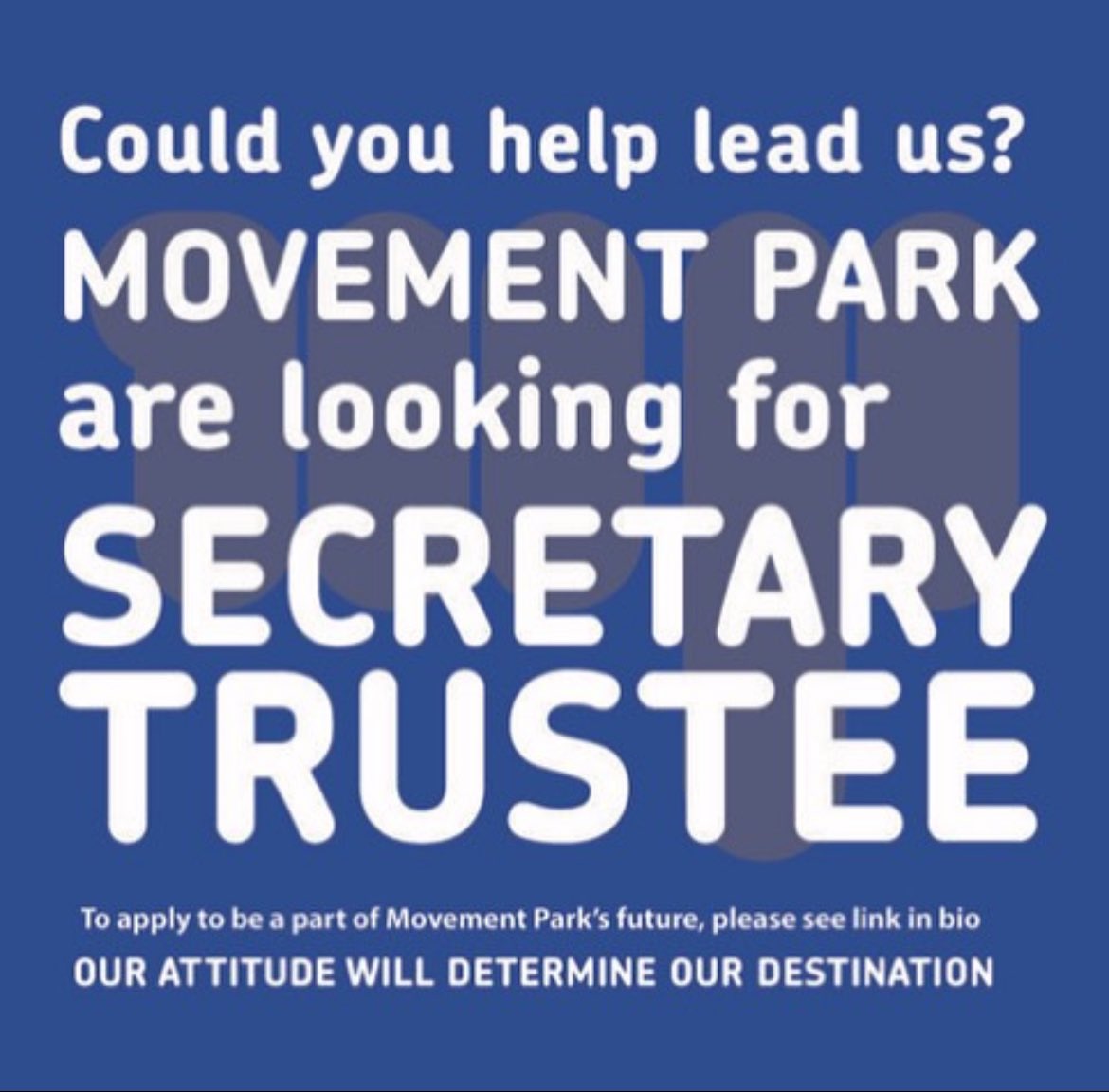 Exciting Opportunities at Movement Park! Join us in shaping the future! 🌟 

movementpark.org.uk/work-with-us

To apply to be a part of Movement Park’s future, please send a cover letter and a copy of your CV to stephen.somerville@movementpark.org.uk