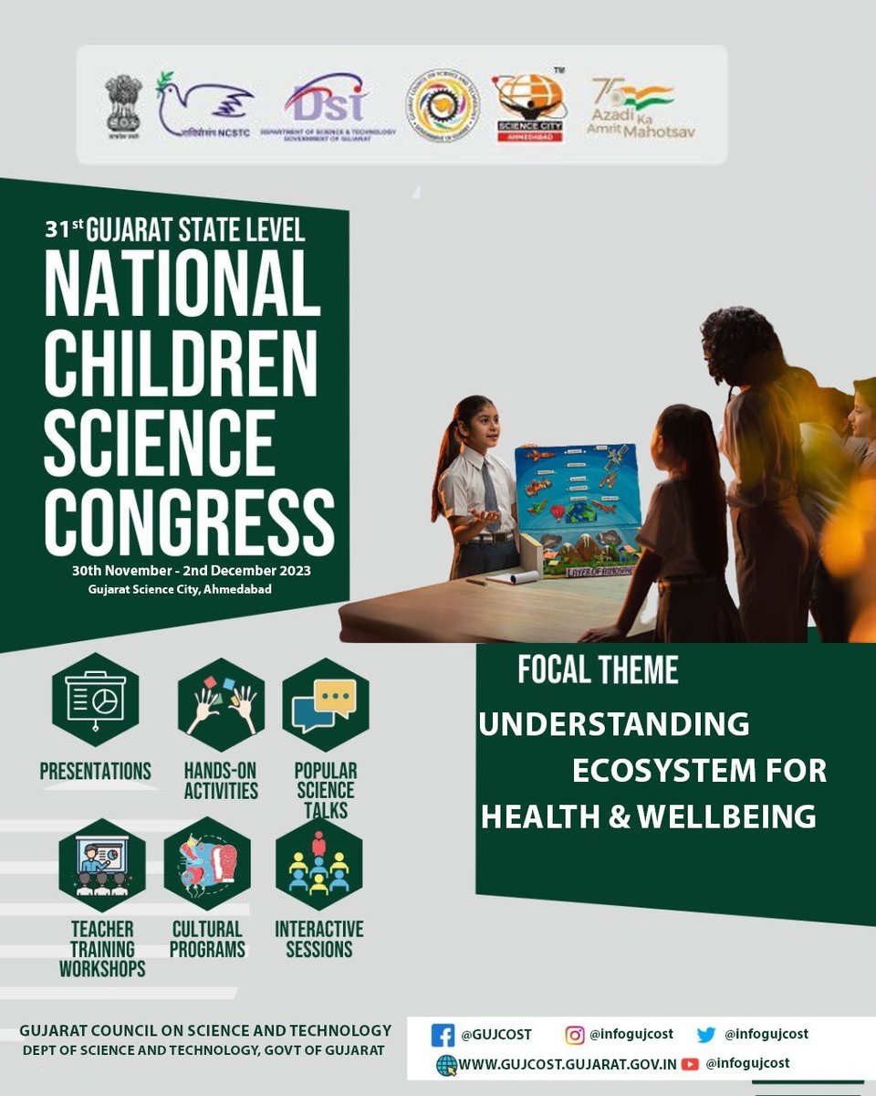 kaushikpatel_it's tweet photo. 🌟 Exciting News! 🌟 #31NCSC is transforming young minds into child scientists!

👧🔬👦 Join us @GujScienceCity to cheer on our budding scientists and entrepreneurs! Let's empower the next generation of visionaries. #ScienceForTomorrow #InnovationNation 🌐✨

@31NCSC2023 https://t.co/v82BpAUH3t