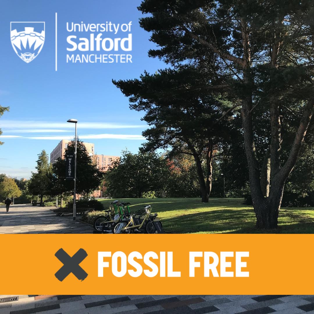 UoS Sustainability (@uos_sustain) on Twitter photo As part of our Sustainability Strategy refresh, @salforduni has joined <a href="/peopleandplanet/">People & Planet</a>'s Fossil Free campaign! 🥳
The uni has updated its Treasury Management and Ethical Investment Policy to exclude investments in fossil fuels 🌍
Read more on our blog: bit.ly/FFSalford As part of our Sustainability Strategy refresh, @salforduni has joined <a href="/peopleandplanet/">People & Planet</a>'s Fossil Free campaign! 🥳
The uni has updated its Treasury Management and Ethical Investment Policy to exclude investments in fossil fuels 🌍
Read more on our blog: bit.ly/FFSalford