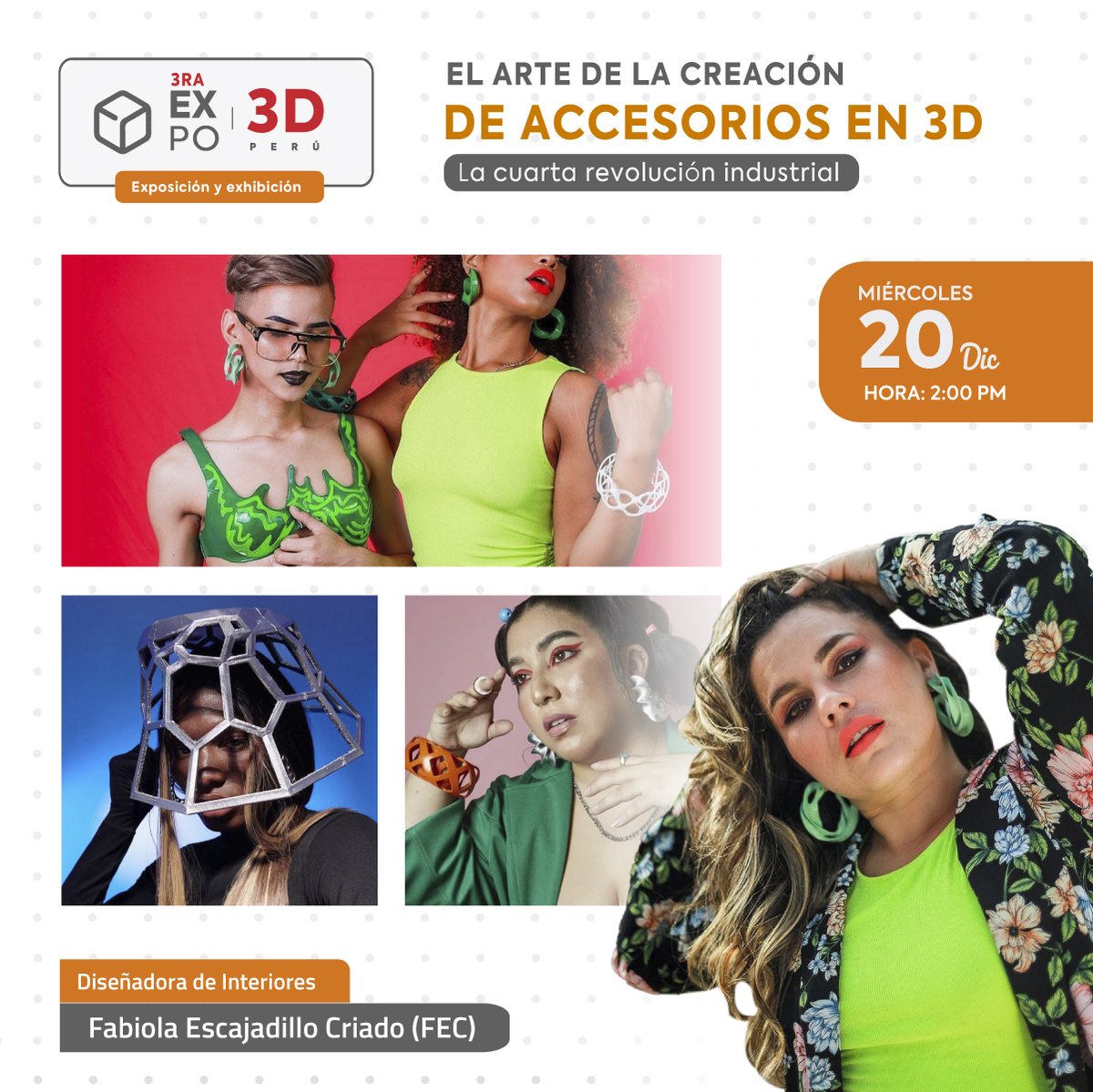 3dcadperu's tweet image. PONENTE INVITADA: 3RA EXPO 3D

CAMPO DE LA JOYERÍA Y MODA
FABIOLA ESCAJADILLO CRIADO
(Especialista en: Diseño de Interiores y Moda)

Adquiere tu entrada: 973 919 572
Link de registro: goo.su/fhxNUW

#joyeriapersonalizada #moda3d #Ponentes #impresion3d
