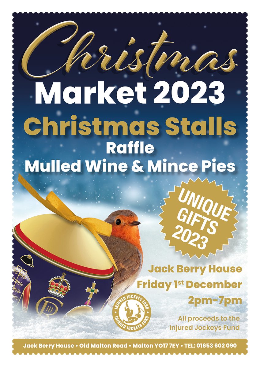 Jack Berry House @IJF_official Fundraising Christmas Market this Friday, 1st December 2pm-7pm. 20+stalls with original gifts, all your Christmas Shopping under one roof! 🤶🎄🎁