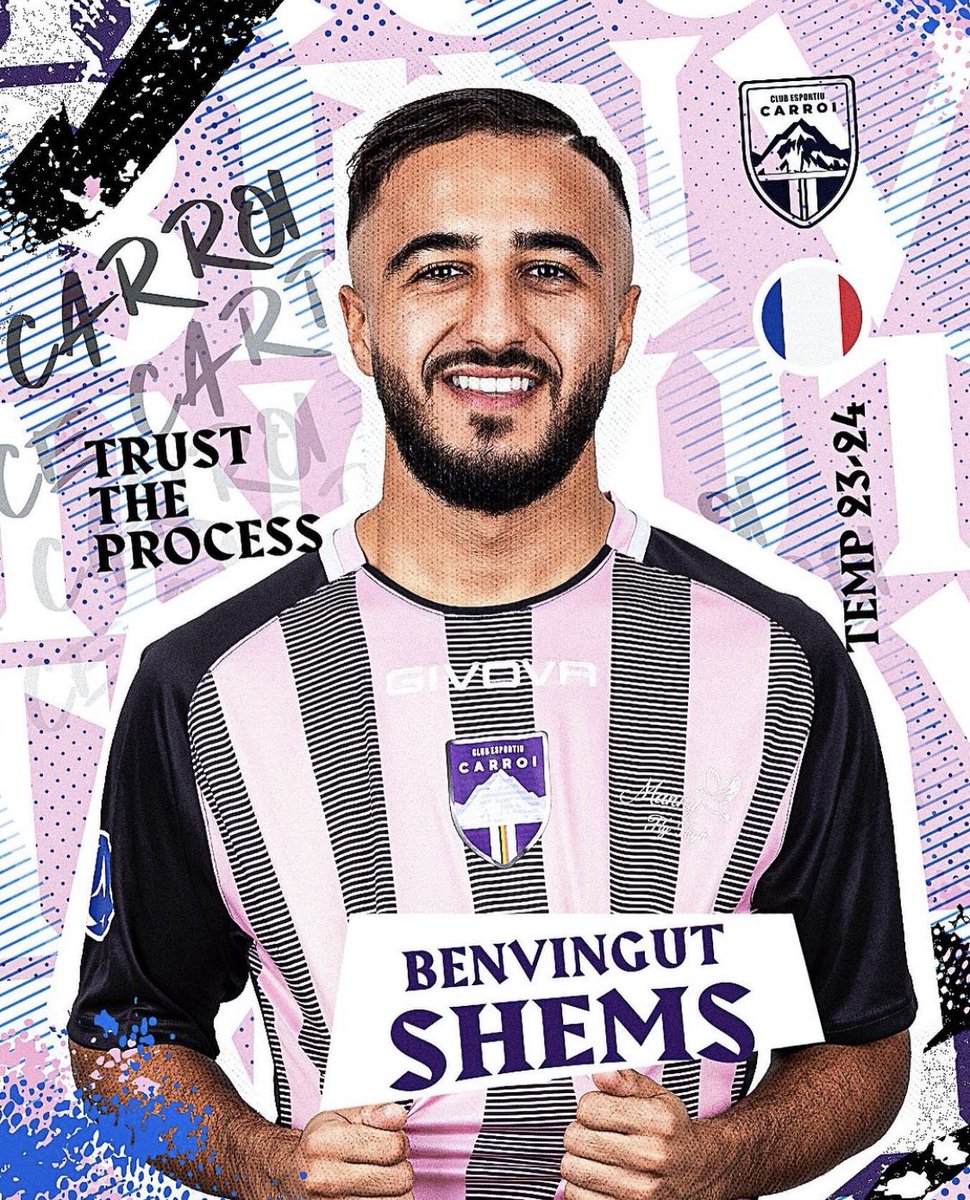 [Mercato]

Andorre football est fière d’annoncer son premier transfert dans un club Andorran.

Shems Nedjoum (21 ans) 🇫🇷 rejoint le CE Carroi ! Le milieu de terrain jouait au FC Penya Encarnada la saison dernière, où il a fait 11 apparitions. 

#SomAndorra