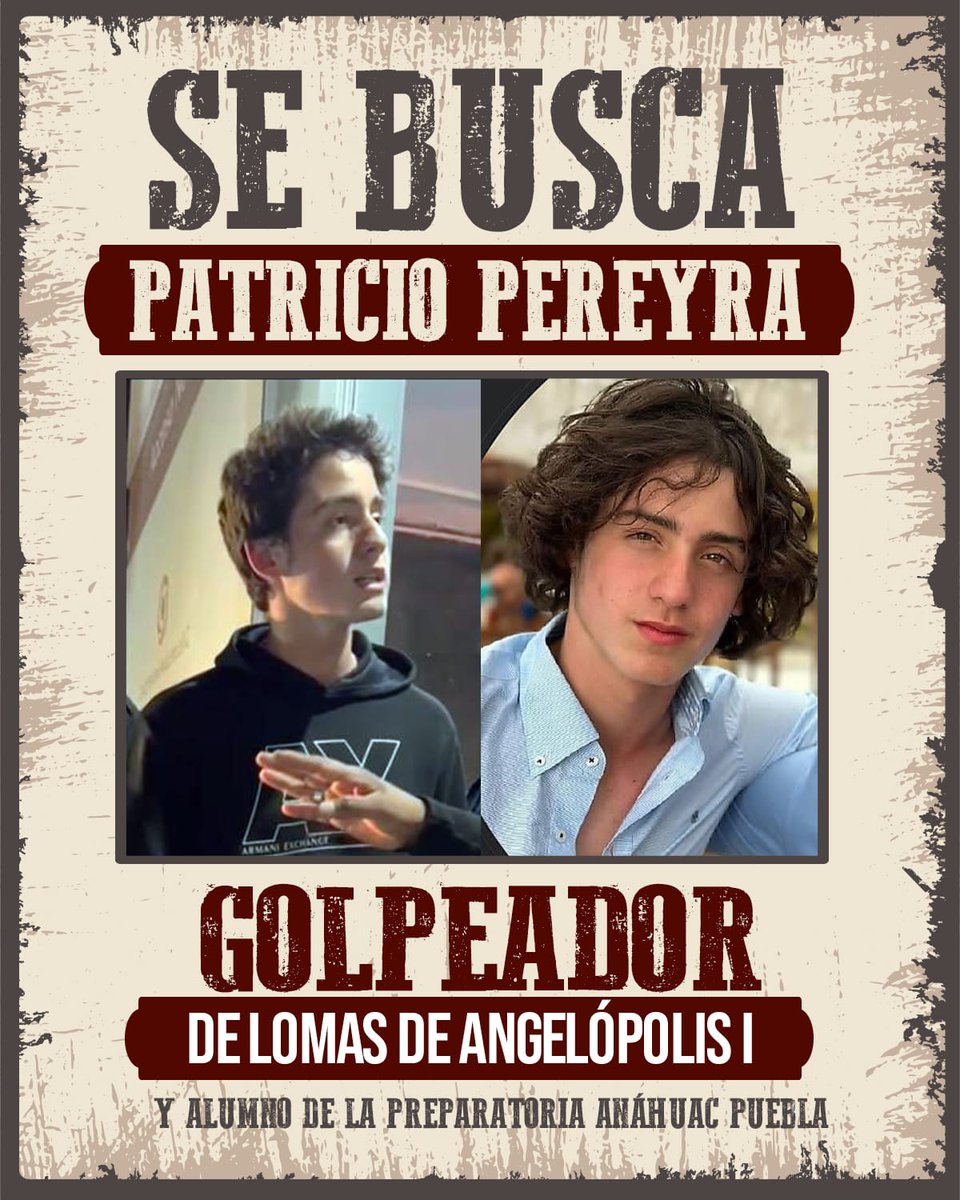LibertarioMexa's tweet photo. Se busca a Patricio Pereyra, estudiante de la Anahuac de Puebla, el cobarde que golpeó brutalmente a un indefenso elemento de seguridad, solamente por pedirle que cambiara de carril, para después ponerse a lloriquear y a suplicar que no lo grabaran.

Ojalá lo pongan en su lugar. https://t.co/FdeAvZrOVz