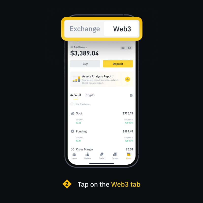 binance's tweet photo. Looking to set up your #Binance Web3 Wallet?

It's as easy as 1, 2, 3.

Literally 👉