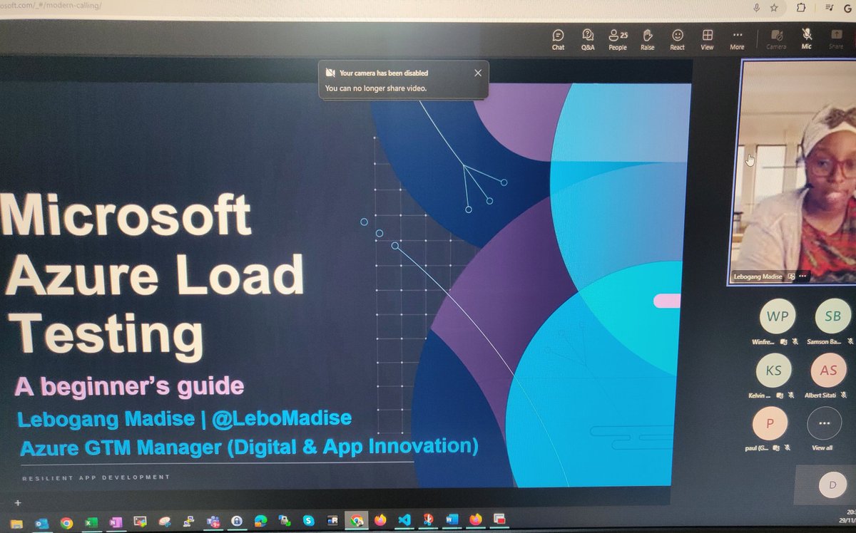 guyfromtheke's tweet image. And we're on! 

Learning with @LeboMadise about azure load testing 📖📒📓📑👏🏽

Ps, we still have an hr to go, so there's time to join in, network &amp;amp; learn a few things. 🙂
#AzureLoadTesting
#Azure