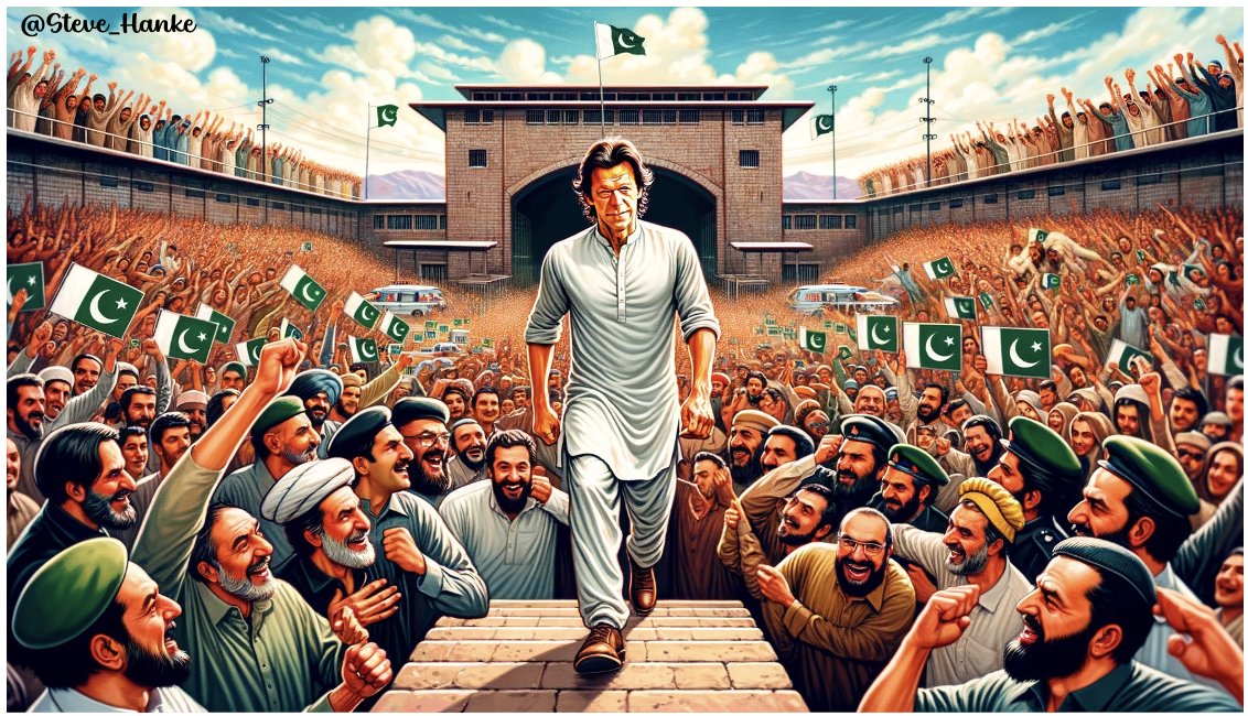 steve_hanke's tweet photo. Who’s the most popular politician in Pakistan? Former PM Imran Khan.

Time to free Khan from jail and bring an end to the Pakistani farce. https://t.co/dDQCxWXSPU