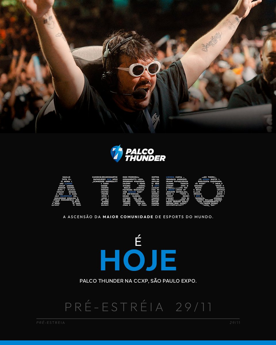 Gaules's tweet photo. HOJE É O GRANDE DIA TRIBO, ESPERO VOCÊS ÁS 17H00 NO PALCO THUNDER, AMO VOCÊS 🩵 https://t.co/s2PmWbNfTl