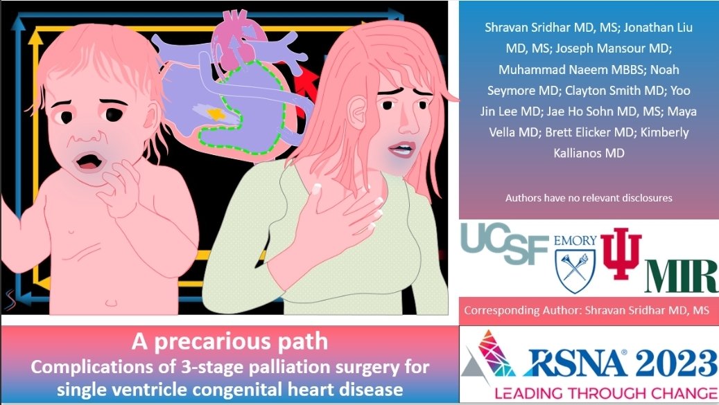 Excited to share another incredible achievement! Proud collaboration with friends @jmanso88 and @ShravSridhar earns us the 'Certificate of Merit' award. Our exhibit delves into post-3 stage palliation complications. #RSNA2023 @EmoryRadiology @UCSFChest