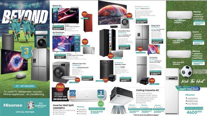 Have you tried out the November deals at the Hisense Showrooms ?

#DealsThatGoBeyond #HisenseEuro2024