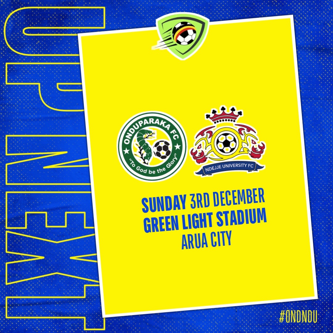 NdejjeUniveFC's tweet photo. UP NEXT — #ONDNDU 🚨

We embark on a long hunt to secure the jungle away in West Nile this weekend.

🏆 #BetPawaBigLeague
⚽️ Onduparaka FC
🗓 Sunday 3rd December 
🏟 Green Light Stadium 

#NDULions https://t.co/MUM2IISwYa