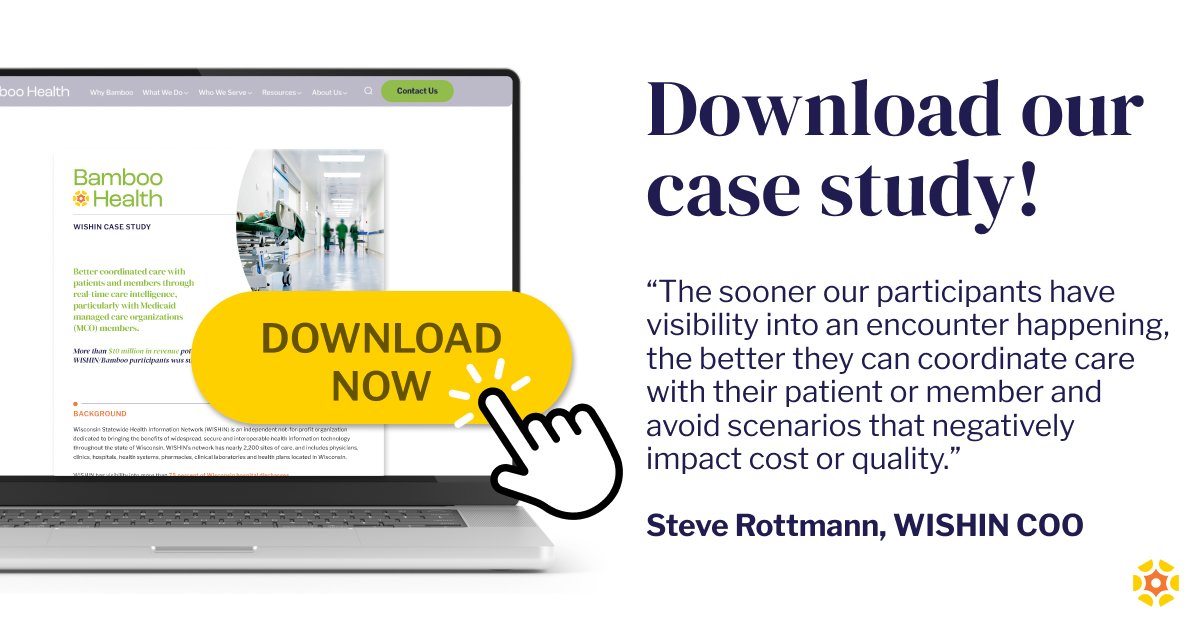 Learn about how our partnership with Wisconsin Statewide Health Information Network (WISHIN) has surfaced more than $10 million in revenue for Bamboo Health & WISHIN participants in our most recent case study: bit.ly/3uHHi8e #WeAreBambooHealth