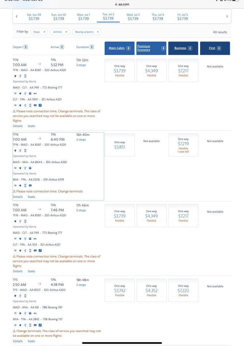 How is this one-way fare “economy” and who can actually afford this? Especially when other round-trip flights for this route are about half this price (although still very expensive) <a href="/AmericanAir/">americanair</a>