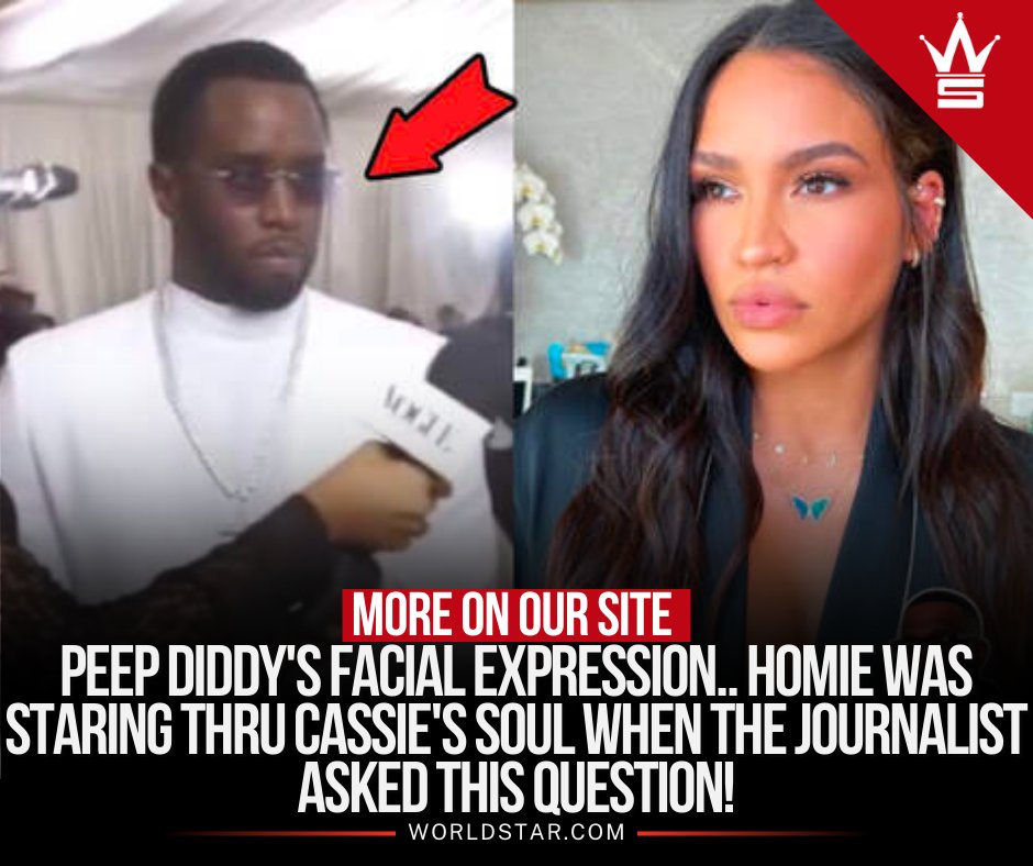 Peep Diddy's Facial Expression.. Homie Was Staring Thru Cassie's Soul When The Journalist Asked This Question! bit.ly/3GkvRGn