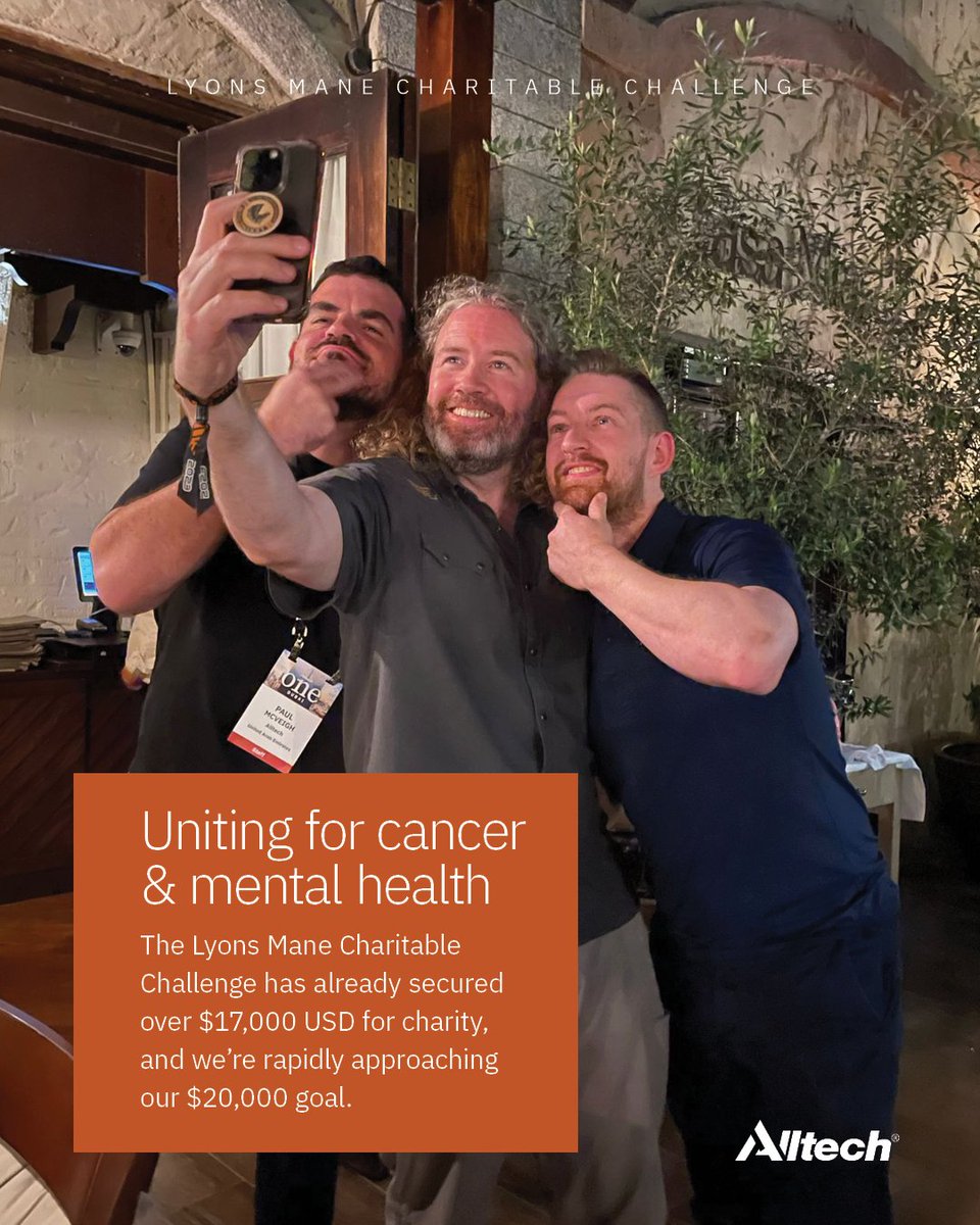 Alltech's tweet photo. We've raised $17K for cancer &amp; mental health charities! Now, we're counting on your support to help us reach $20K!

What makes it even more impactful? 

Every dollar donated to the Pearse Lyons Ace Foundation is matched, so your dollar becomes two! https://t.co/v9MqcQlbX7 https://t.co/WZFYMk8dmk