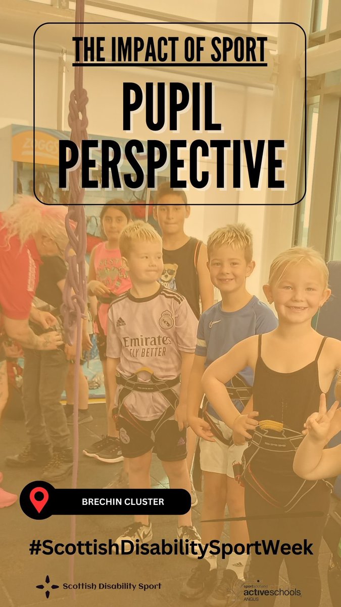 ActiveSchAngus's tweet image. Sport gives me a chance…. 
“to try new activities I have never done before”
“to go to big events” 
“to play with my friends”

Sport helps…
“to keep me calm”
“me learn”
“me to learn new skills”

#ScottishDisabilitySportWeek #ActiveAngus #AngusASN